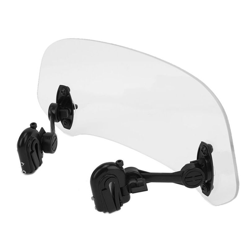 Extension de pare-brise de moto rehausser le pare-brise réglable vent pluie déflecteur d'air ajouter sur l'écran de becquet (transparent)