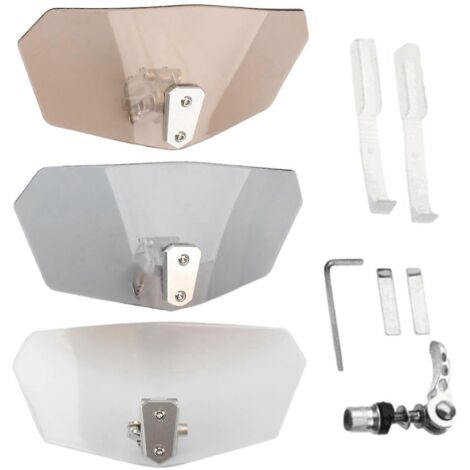 Extension de pare-brise pour moto, déflecteur d'air à fixation par pince, compatible avec Honda, Suzuki, Kawasaki et Yamaha - transparent