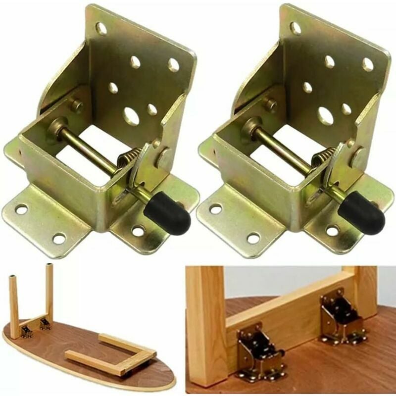 Fei Yu - Extension de pied de table pliante autobloquante à 90 degrés,Triomphe support d'étagère pliable, télescopique, caché, pour bureau, lit,