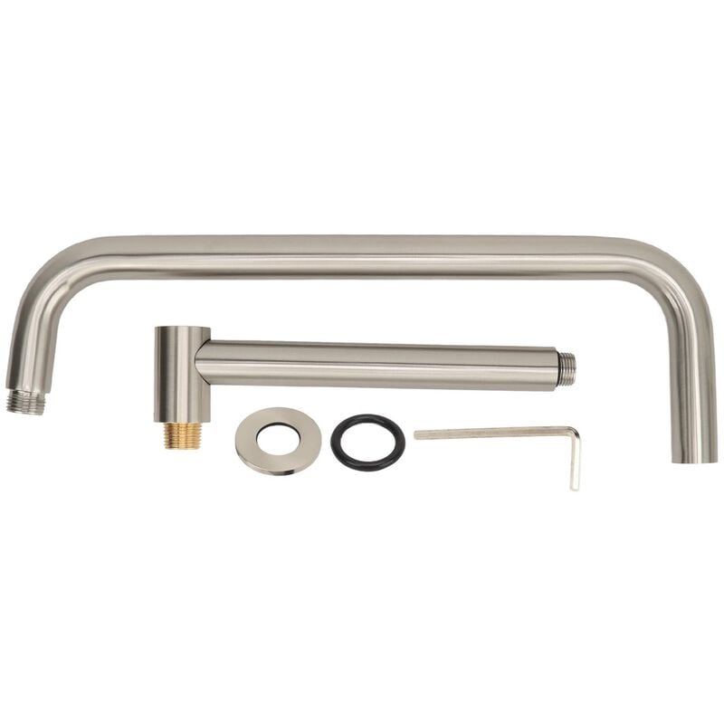Eosnow - Jeffergarden Extension de pomme de douche avec bride, bras de douche en forme de s, support mural, tuyau de douche rotatif en acier