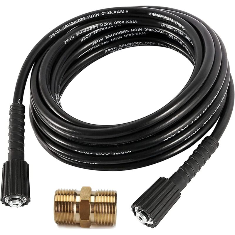 Mezheng - extension de tuyau de lavage haute pression 10 m 1600 psi - Tuyau de rechange avec connecteur à filetage mâle M22 compatible avec Karcher k
