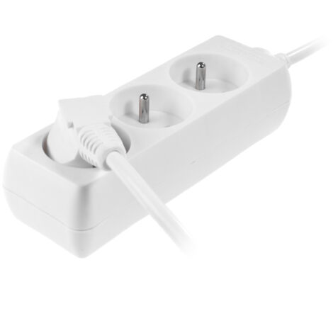 Extensión doméstica blanca Awtools, modelo 3-gniazdos 5,0m con conexión a tierra, ideal para uso en casa, 3 tomas, cable resistente y largo extra para mayor alcance y seguridad.