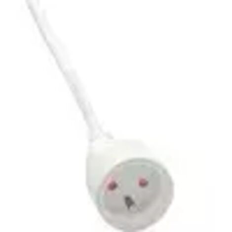 Extensión eléctrica prolongadora con enchufe plano - IP20 BLANCO - 3m - H05VV-F 3G1,5