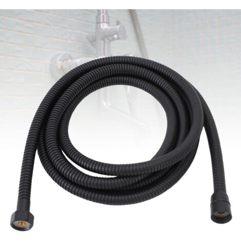 Extensión flexible para manguera de ducha, 3 metros, antienredos, ahorra agua, color negro.