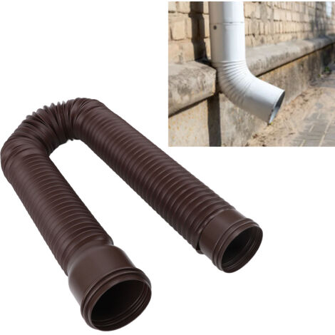 Extensión flexible y extensible de bajante de canalón de PE, redonda, marrón, para villas aisladas.