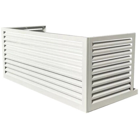 Cache climatiseur aluminium blanc RAL 9010 – Dimensions 51x135x66-81cm – Résistant à la corrosion – Installation facile et rapide – Decoclim