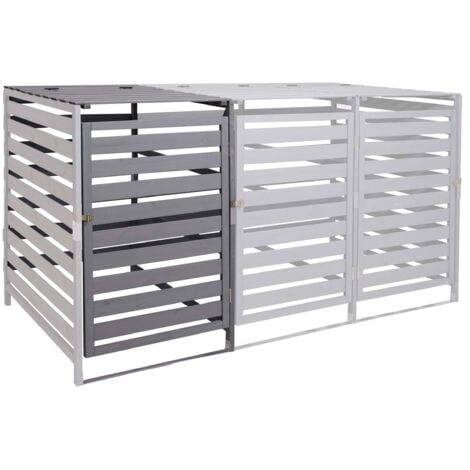 Extension pour abri à poubelles XL pour 1 ou 2 poubelles HHG-714, bois massif 110x65x93cm