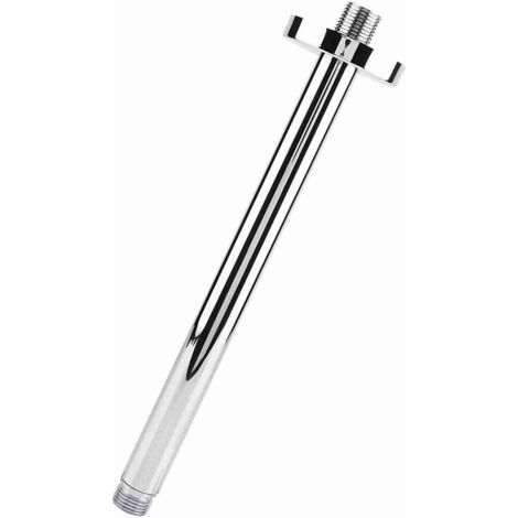 Extension pour Douche en Stainless Steel Chromé - Bras de Douche Murale Circulaire 30 cm avec Couverture Décorative