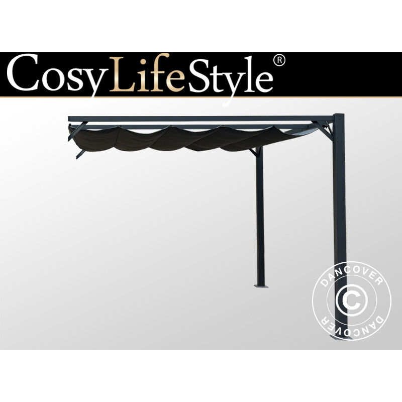 Extension pour pergola Santa Cruz, 3x3m, Gris Foncé