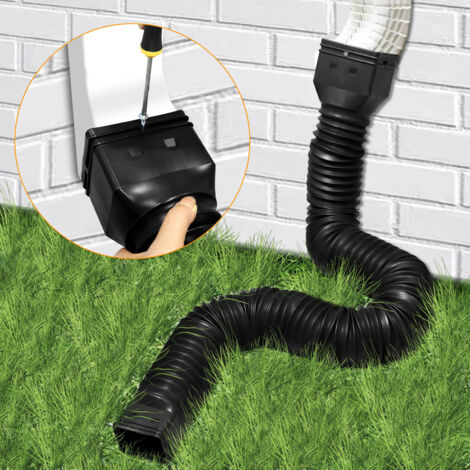 Extensión telescópica negra para bajante, fabricada en ABS/PE – Extensión de drenaje de 20 a 59 pulgadas