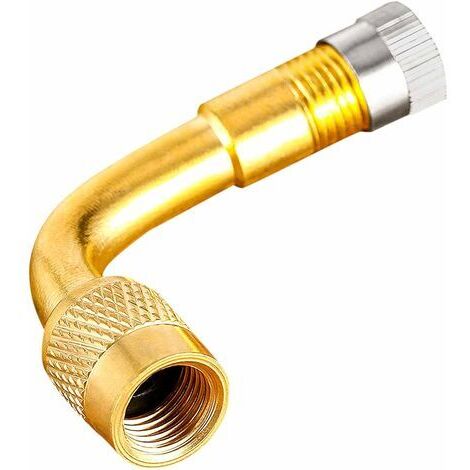 BASETBL Extension Valve Coudée, Coude Pour Valve Pneu, Valve Coudé Moto, Extension De Valve De Pneu Avec Capuchon Anti-Poussière En Métal Et Noyau De Valve Intégré Pour L'Entretien Des Pneus