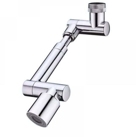 Extensor de grifo universal de 1440°, plateado, con 2 modos de pulverización, filtro multifuncional para grifo de cocina, grifo giratorio contra salpicaduras
