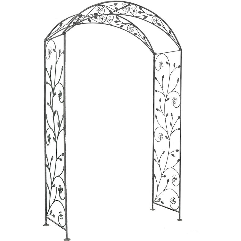 Magazzini Cosma - Extérieur fioriétéra arco jardin h230 cm avec structure en acier et décoration de fleurs jardin élite