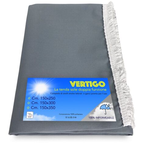 EXTÉRIEUR VERTIGO AUVENT JARDIN balcon GREY UNITED imperméable et hydrofuge Cm. 150 x 250