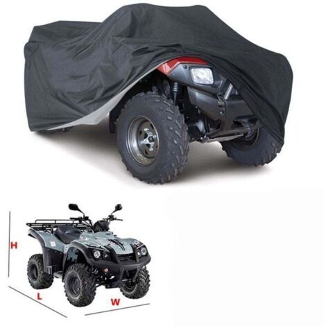 Extérieure Housse Bâche Protection pour ATV Moto Quad Imperméable Anti UV 145×85×98cm, ATV Quad Cover Lourd Housse de Vélo Electrique, Vêtements de voiture de plage,Noir