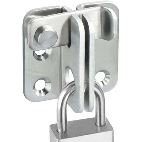 Exterior door lock, interior door lock (with screws), suitable for windows, cabinets and gardens, sliding door lock (silver finish stainless steel)