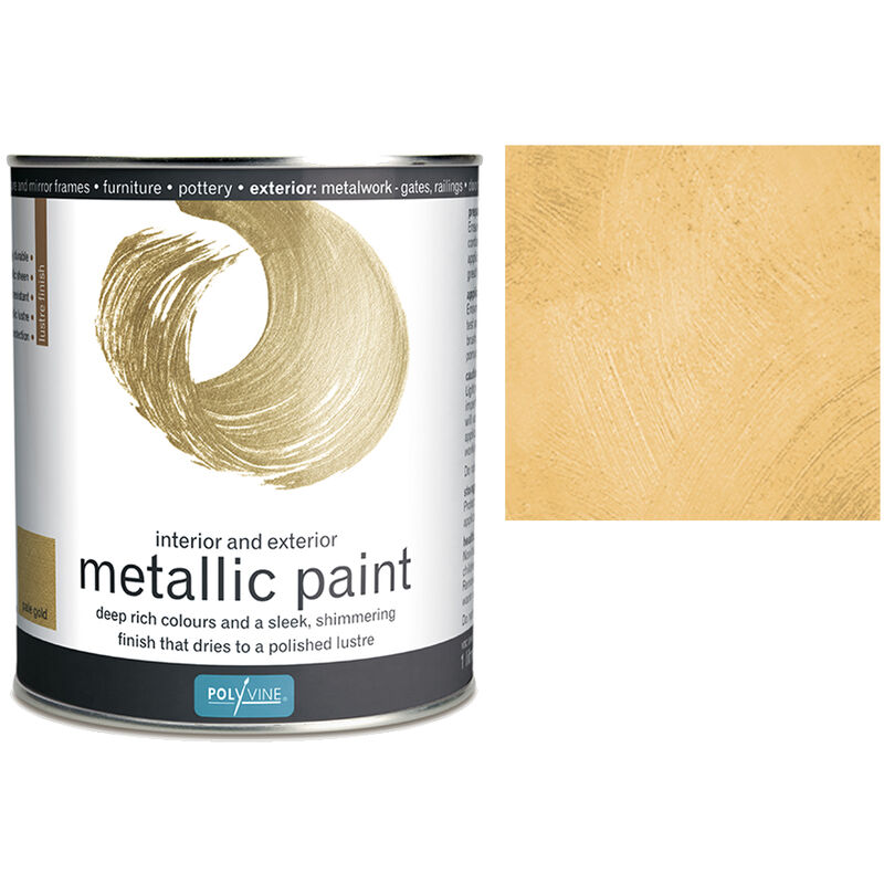 Acrylic Metallic Paint - Pale Gold - 1 LITRE - Polyvine