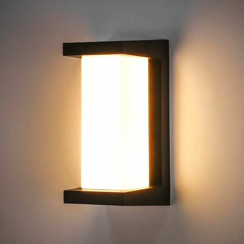 Exterior wall lamp, led aluminum wall lamp, IP65 12W waterproof exterior wall lamp, modern wall lamp lamp square wall lamp wall lamp, suitable for