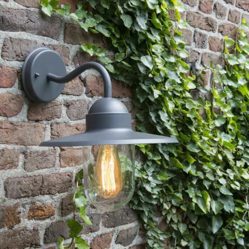 Rustic Outdoor Wall Lamp Dark Grey IP44 - Kansas