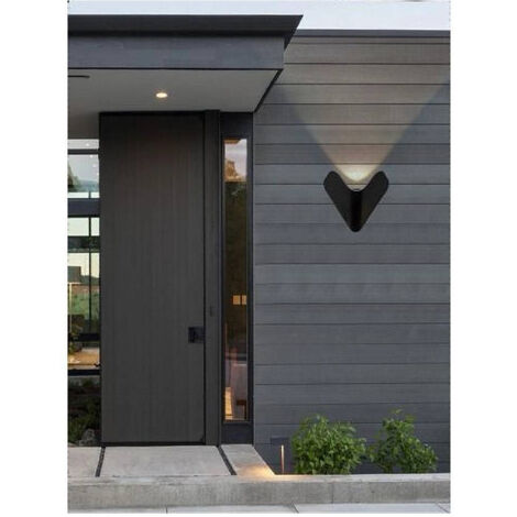 External Led Applique Parete 12 W Alluminium Nero Luce Fredda Calda Naturale Es61