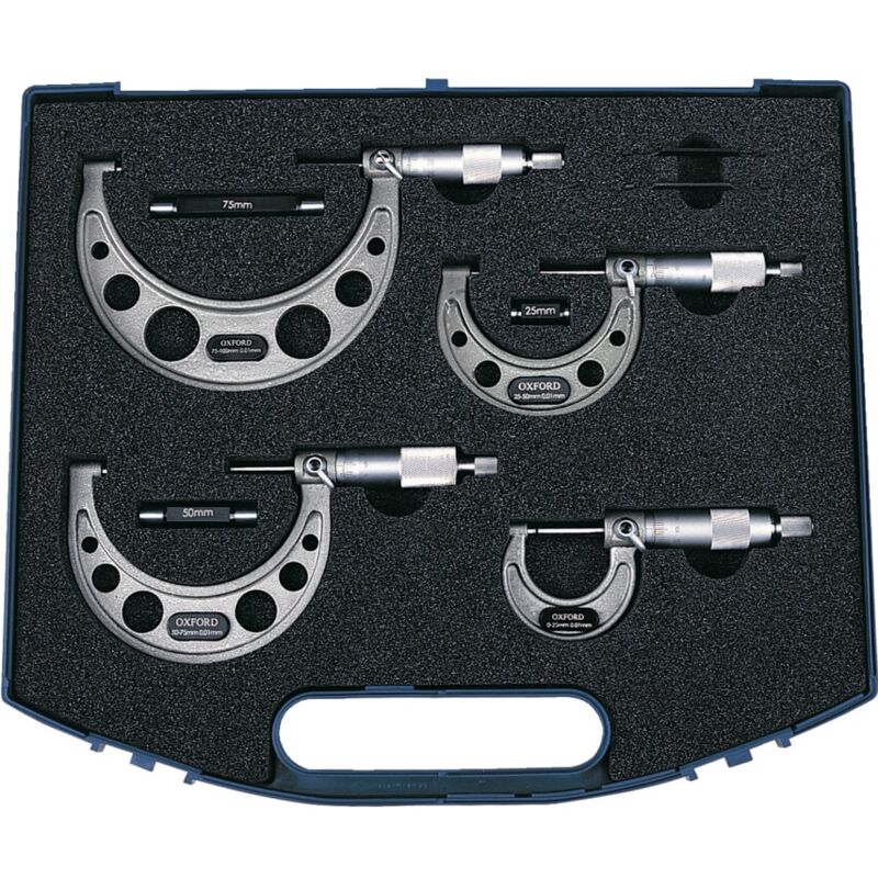 Oxford 0100mm 4PCE External Micrometer Set ZT1016437X