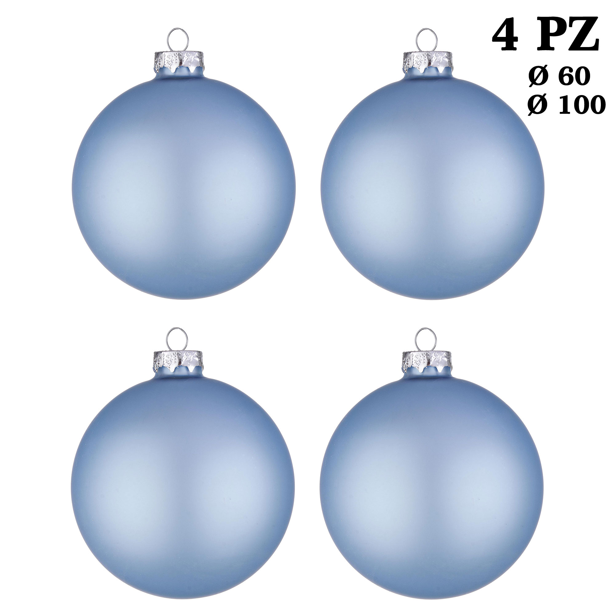 Albero Di Natale Diametro 60.Palle Di Natale In Vetro Azzurro Opaco Per Albero Addobbi Decorazioni Natalizie Diametro 100 Mm