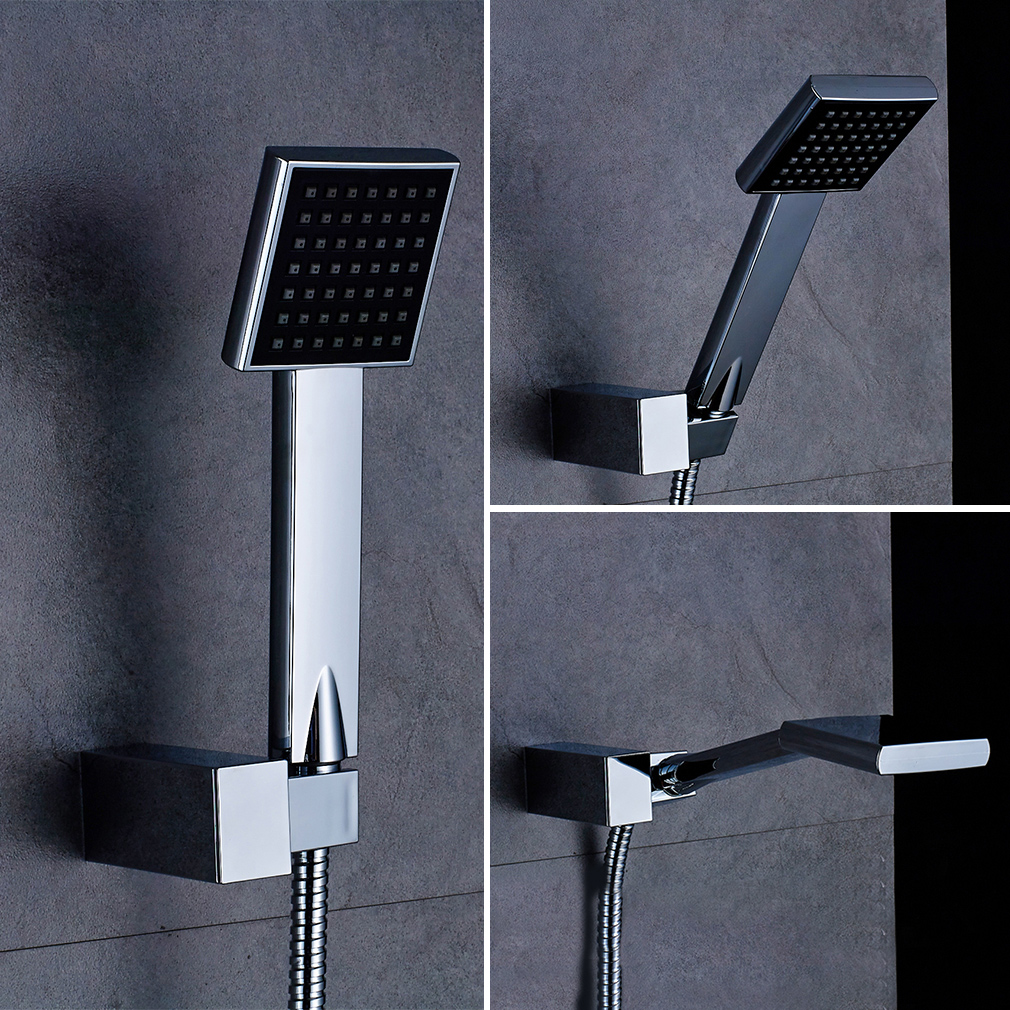 Set de Ducha Baño Cromo - Columna de Ducha con 20x20cm Rociador Ducha