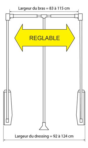Elévateur de penderie largeur bras 83-115 cm