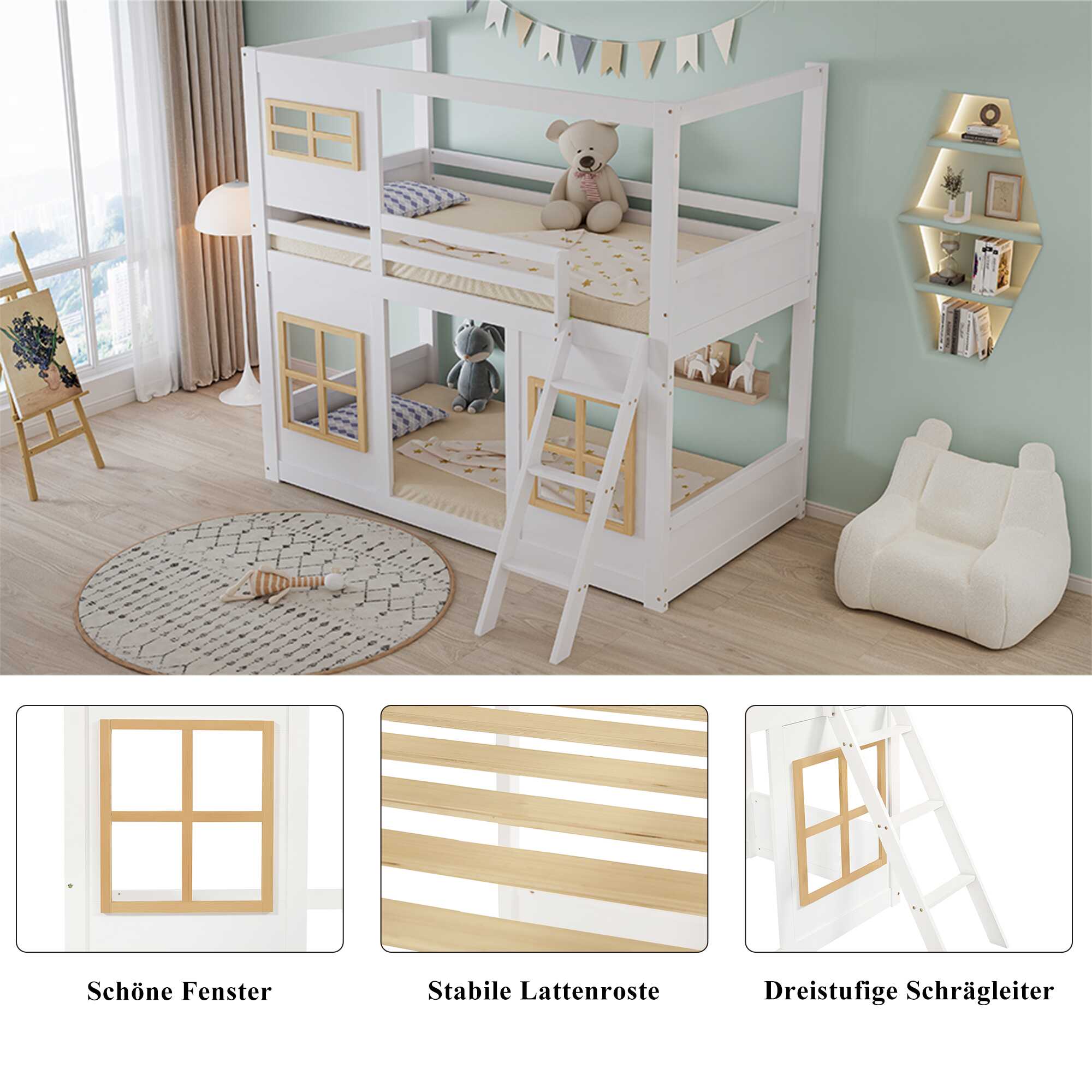 Fenêtres décoratives lit enfant
