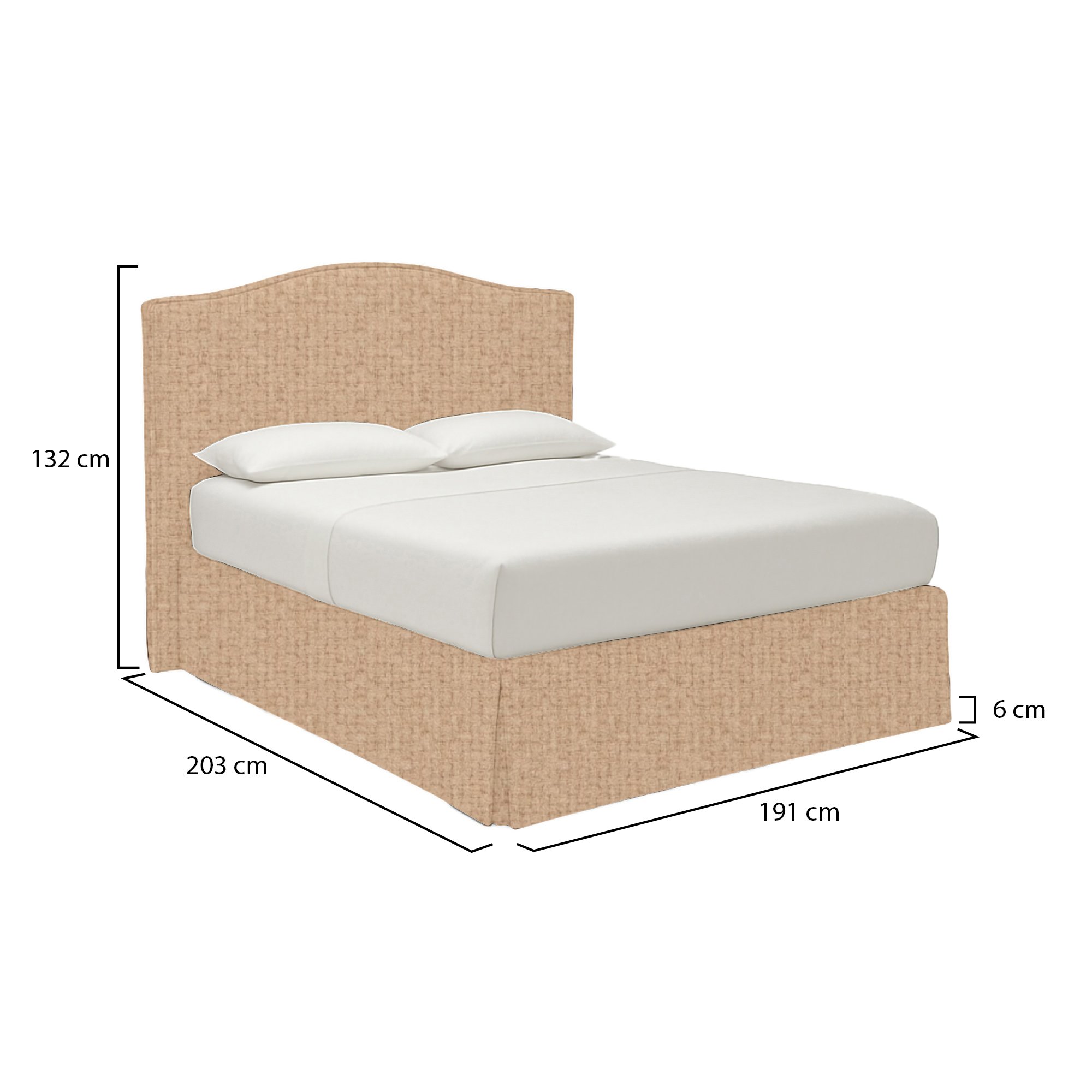 Letto matrimoniale con contenitore e struttura in metallo e legno