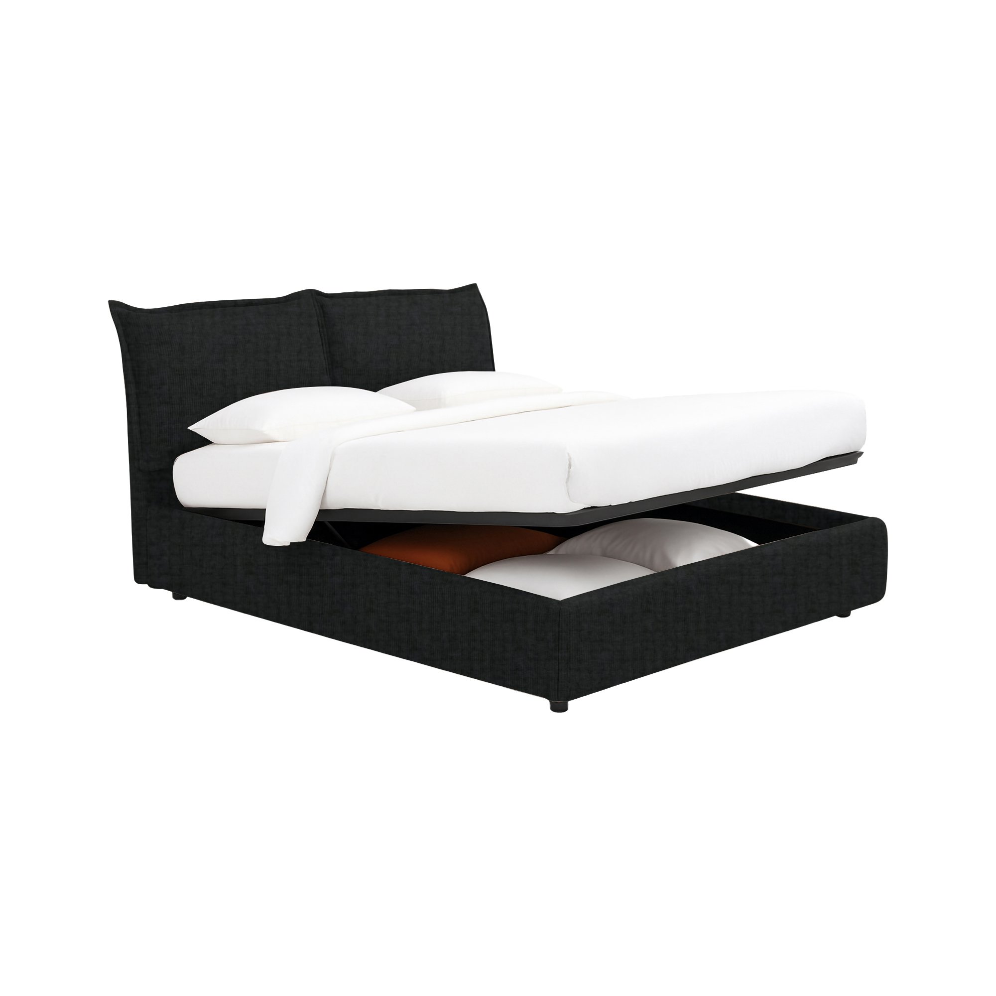 Letto matrimoniale sfoderabile grigio con design moderno