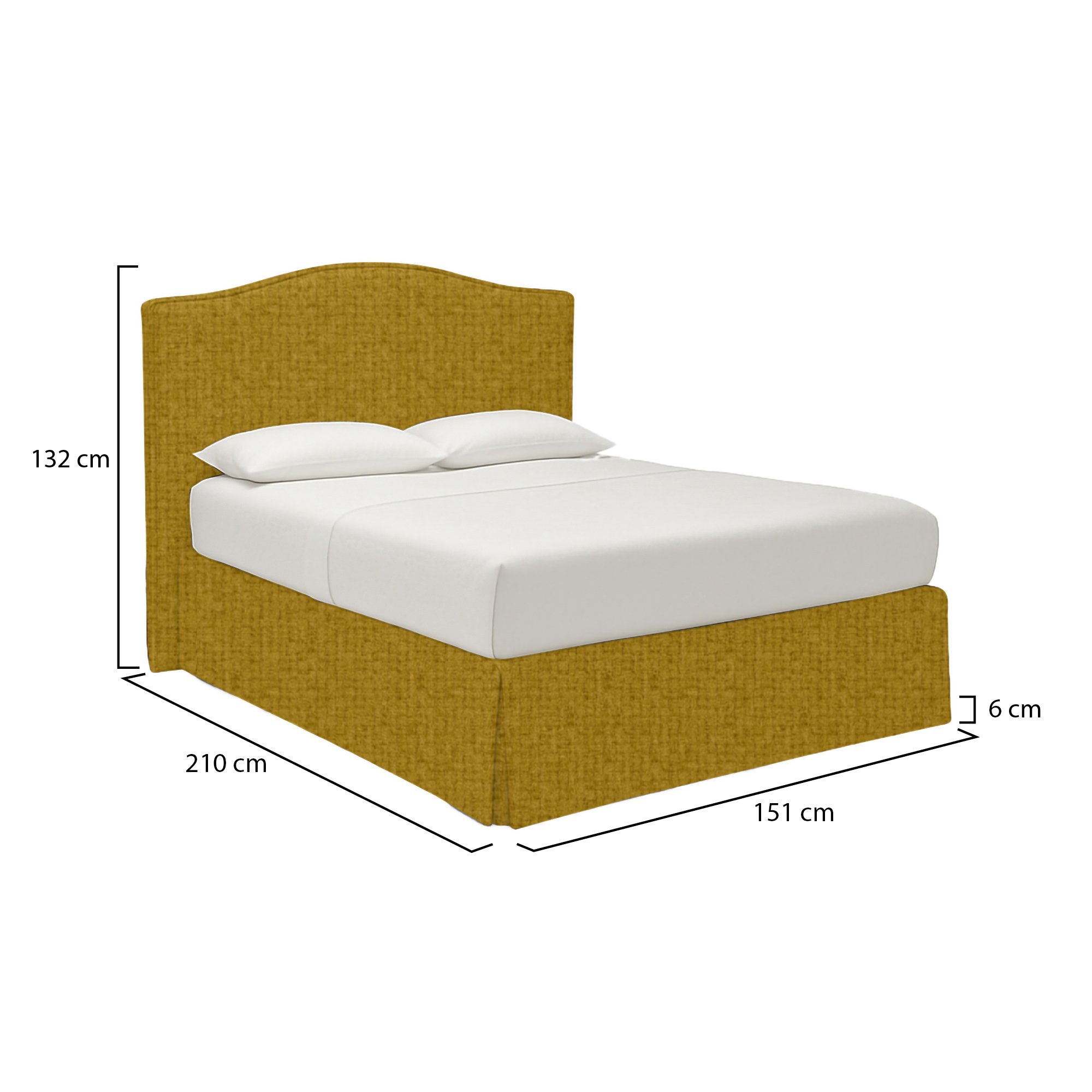 Letto piazza e mezza, giallo ocra, contenitore, dimensioni 120x200 cm