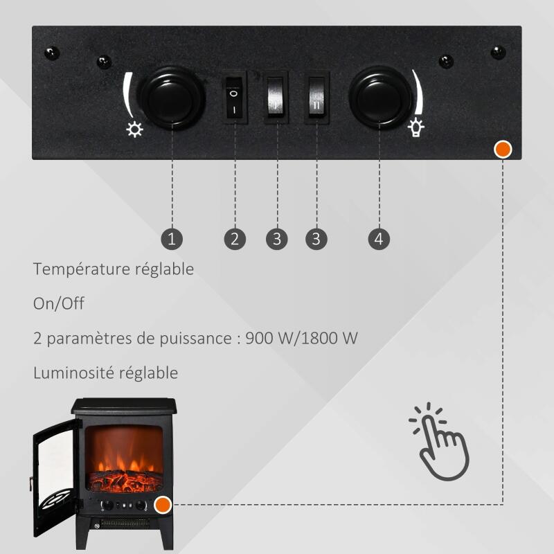 Éclairage LED réglable de la cheminée