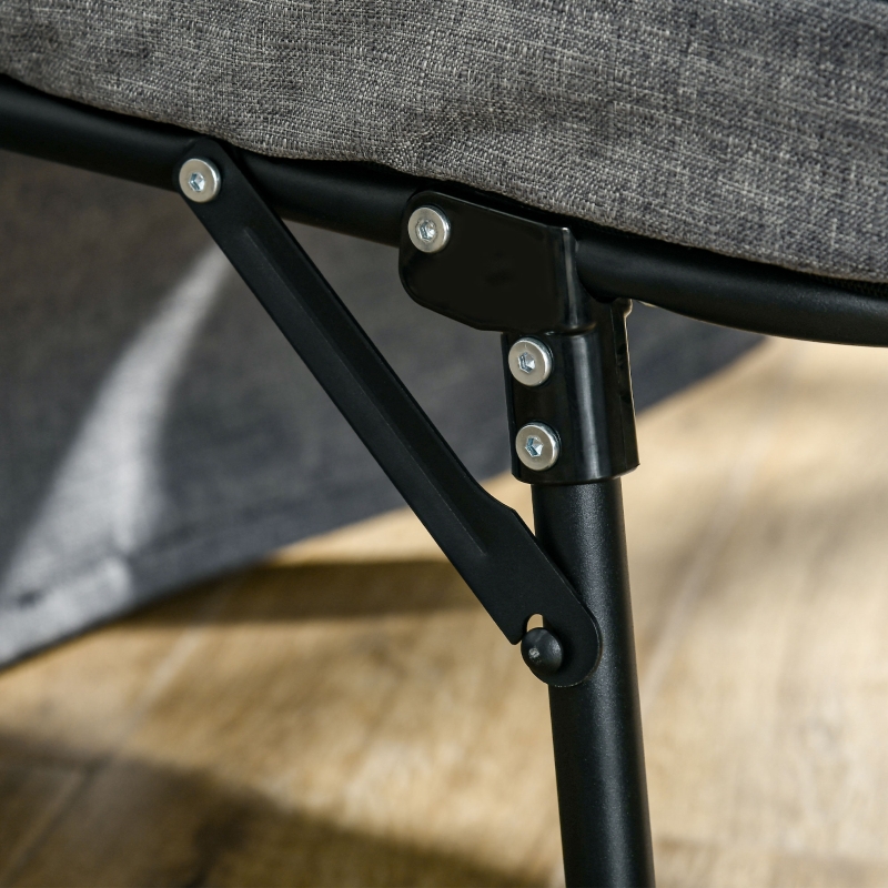 HOMCOM Fauteuil chauffeuse lit convertible dossier inclinable 5 positions 1 place - tissu gris