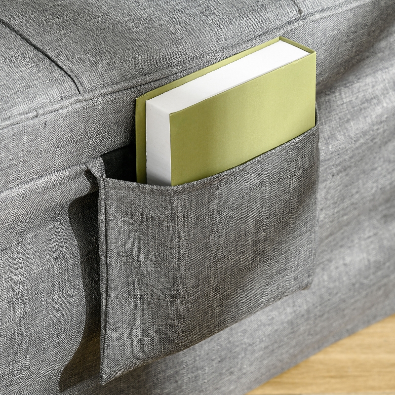 HOMCOM Fauteuil chauffeuse lit convertible dossier inclinable 5 positions 1 place - tissu gris