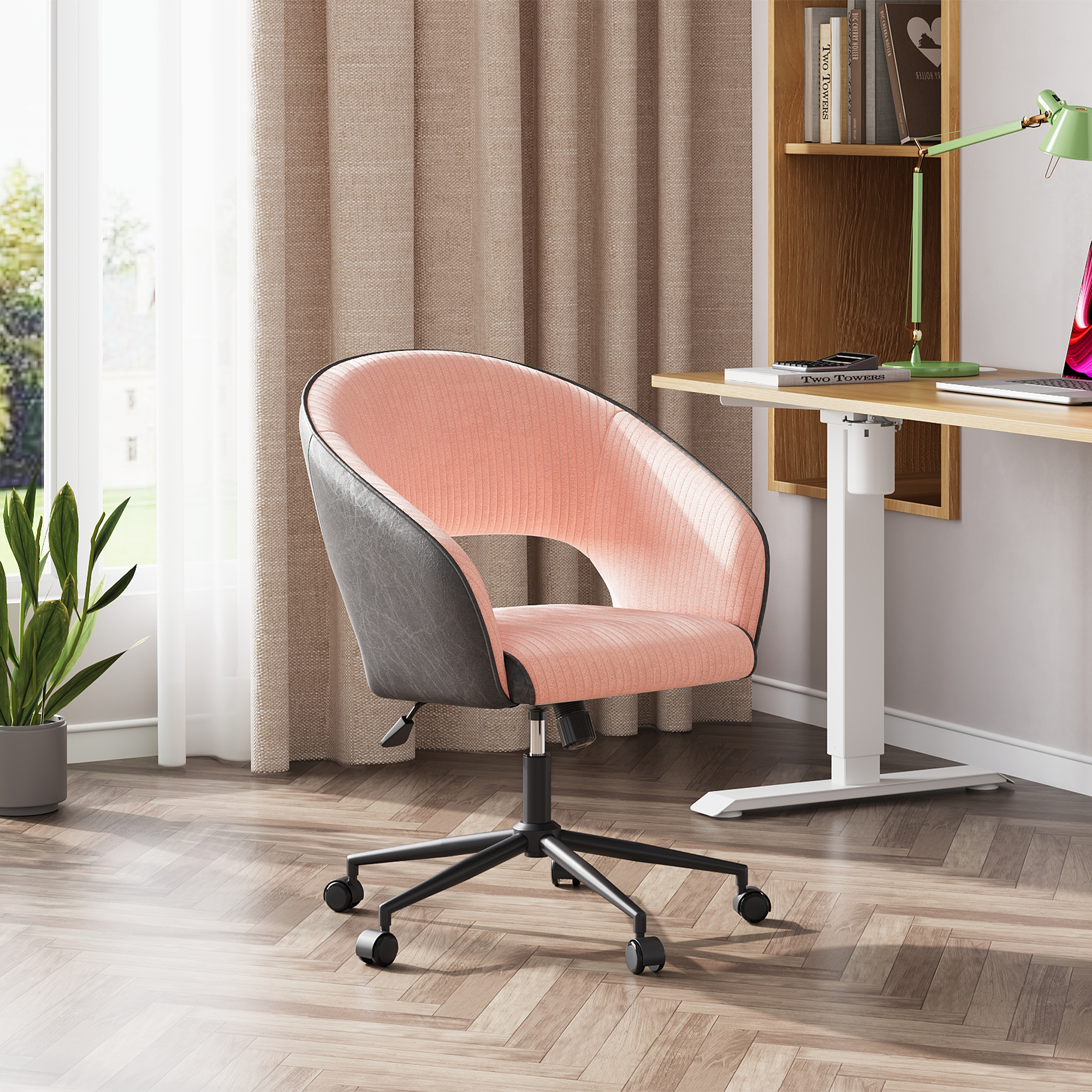 Chaise bureau pivotante Irovami blanc gris foncé