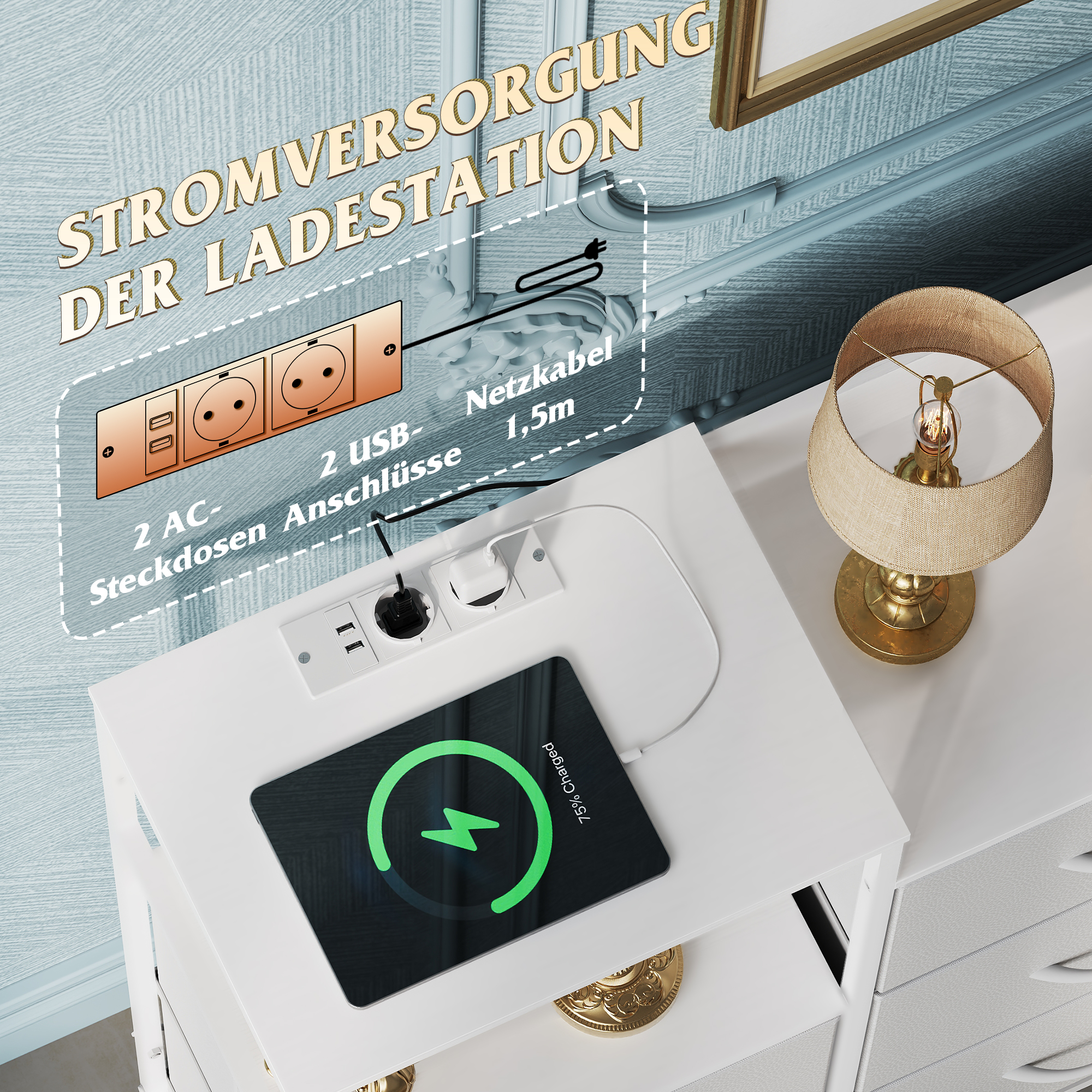Détail des prises et ports USB