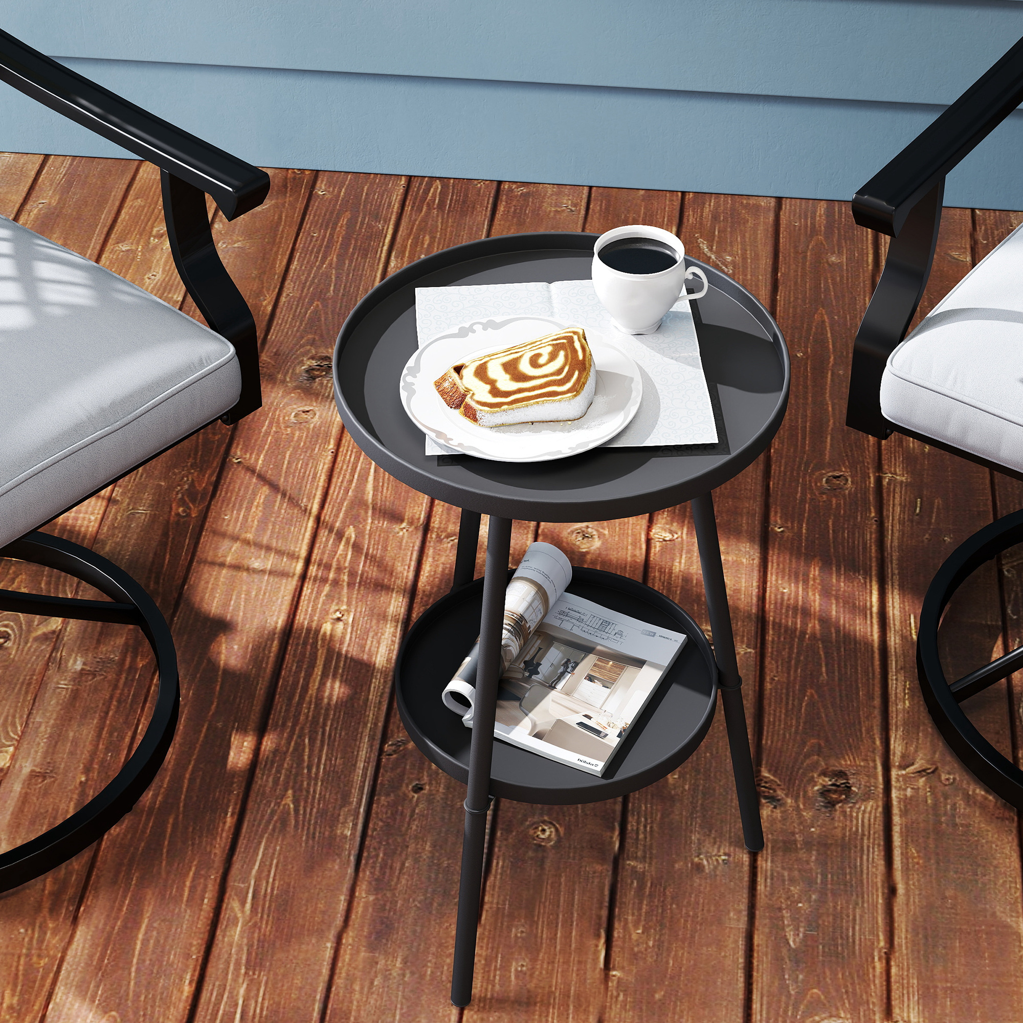Table basse ronde 2 niveaux metal - Vue 4