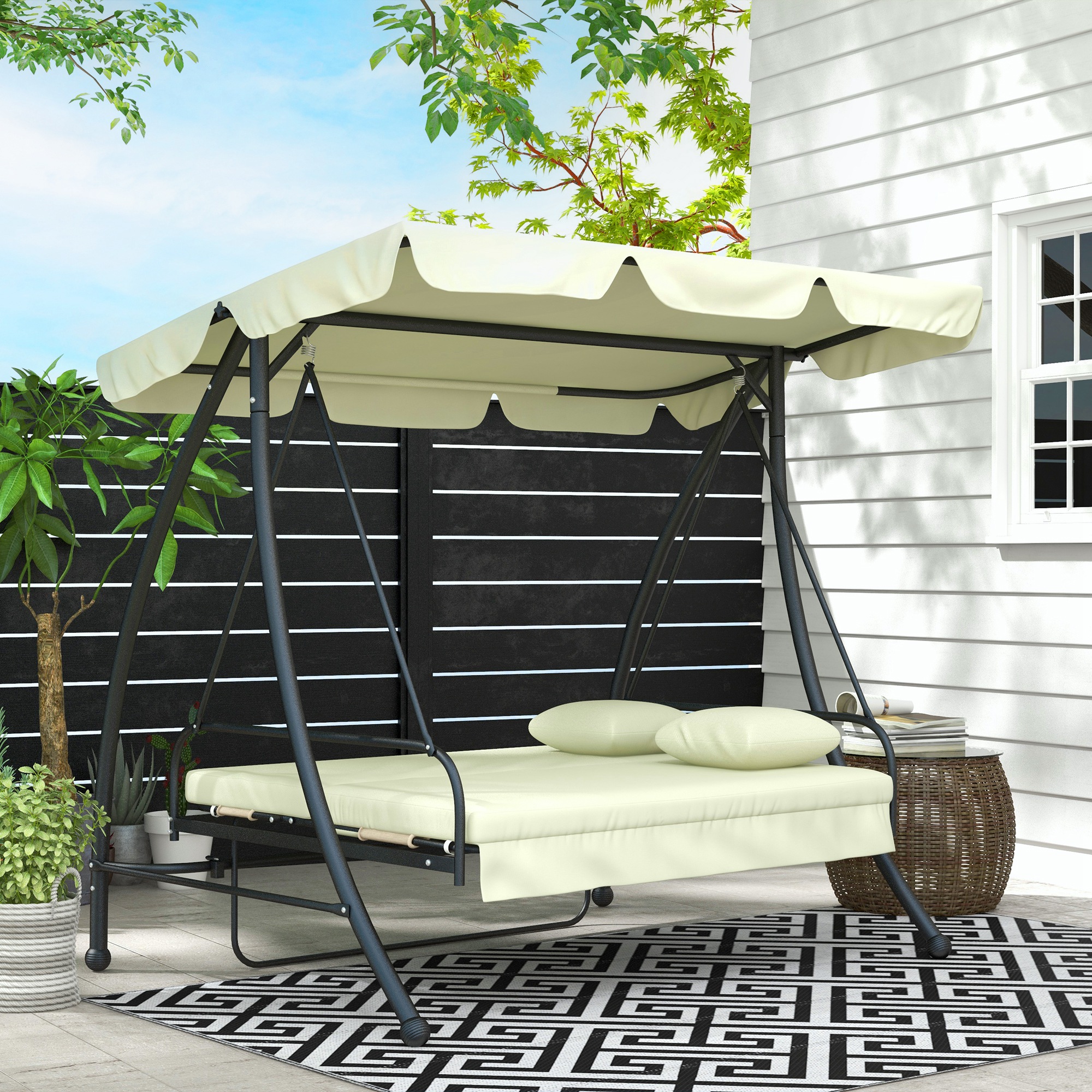 Irovami Cream White Swing Cushions and Pillows