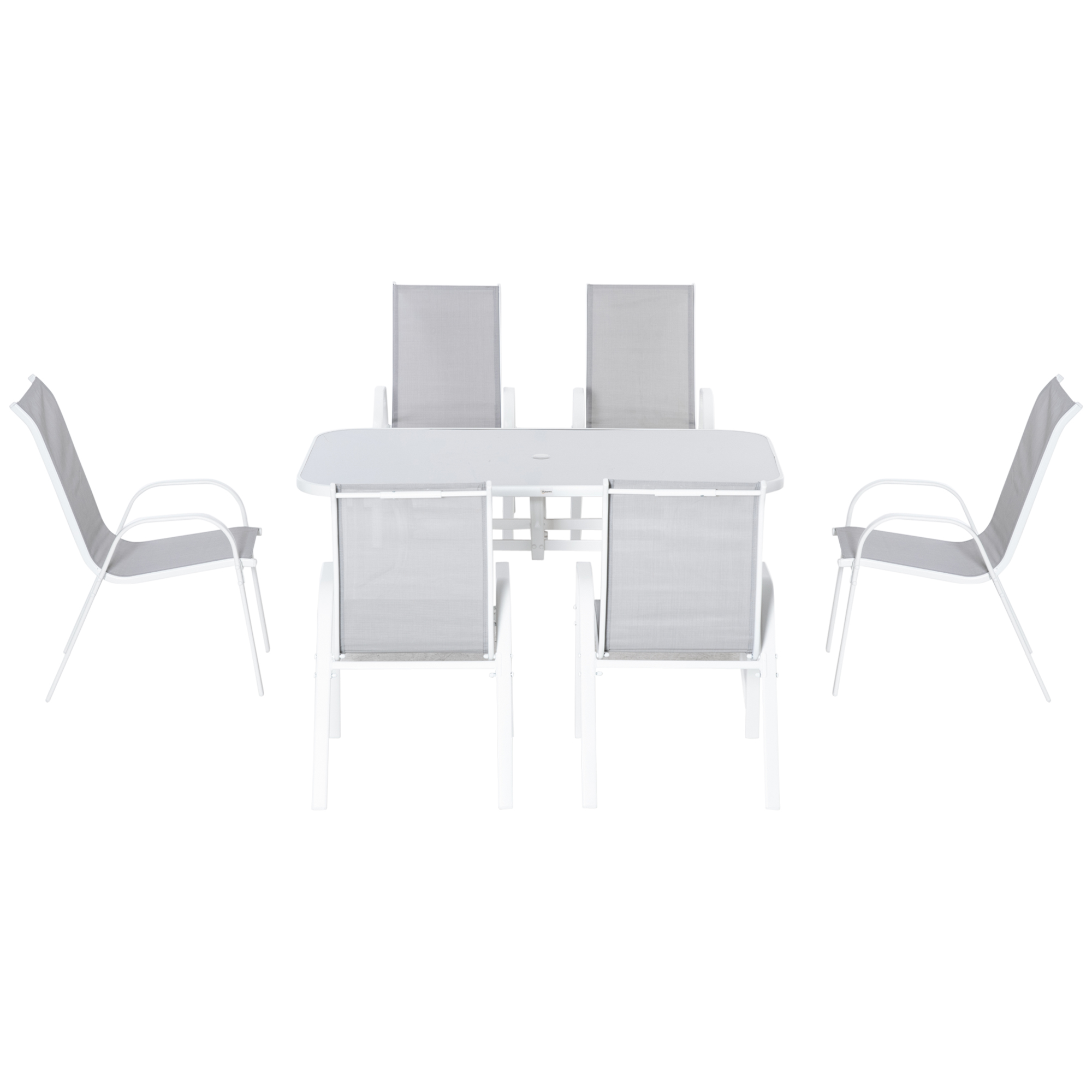 Juego comedor exterior 7 piezas Irovami gris