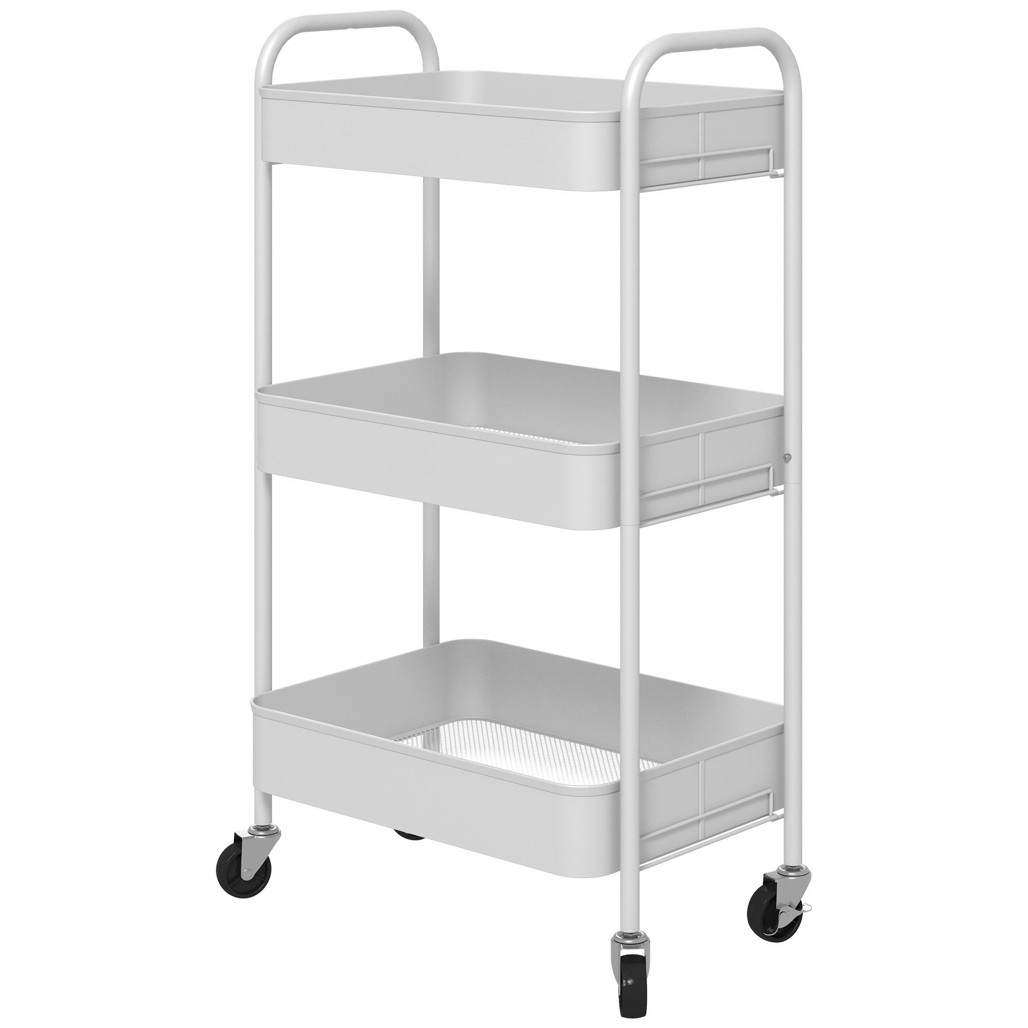 Carrello portaoggetti a tre ripiani in acciaio Irovami - vista completa
