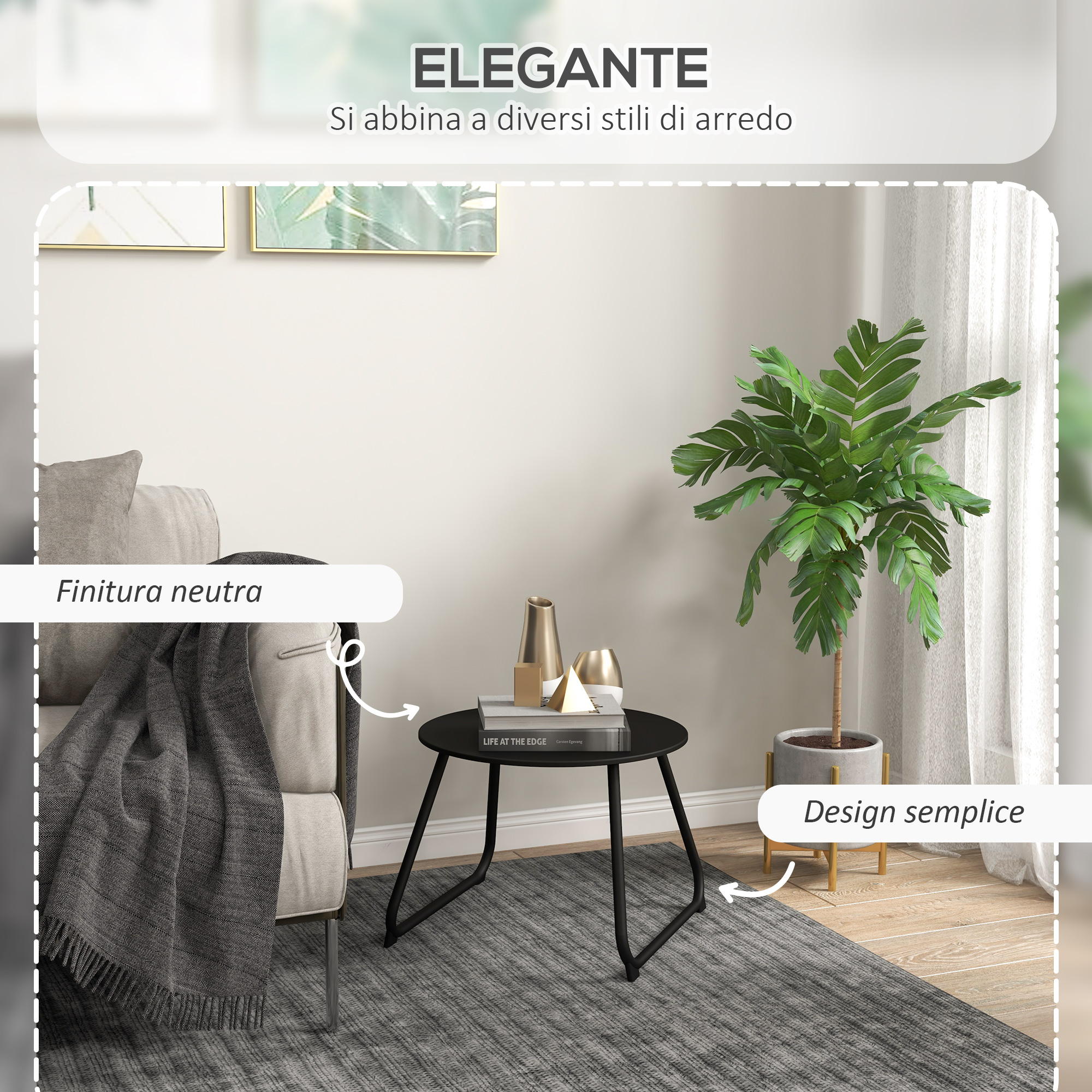 Table basse ronde exterieur metal Ø48cm - Vue 1