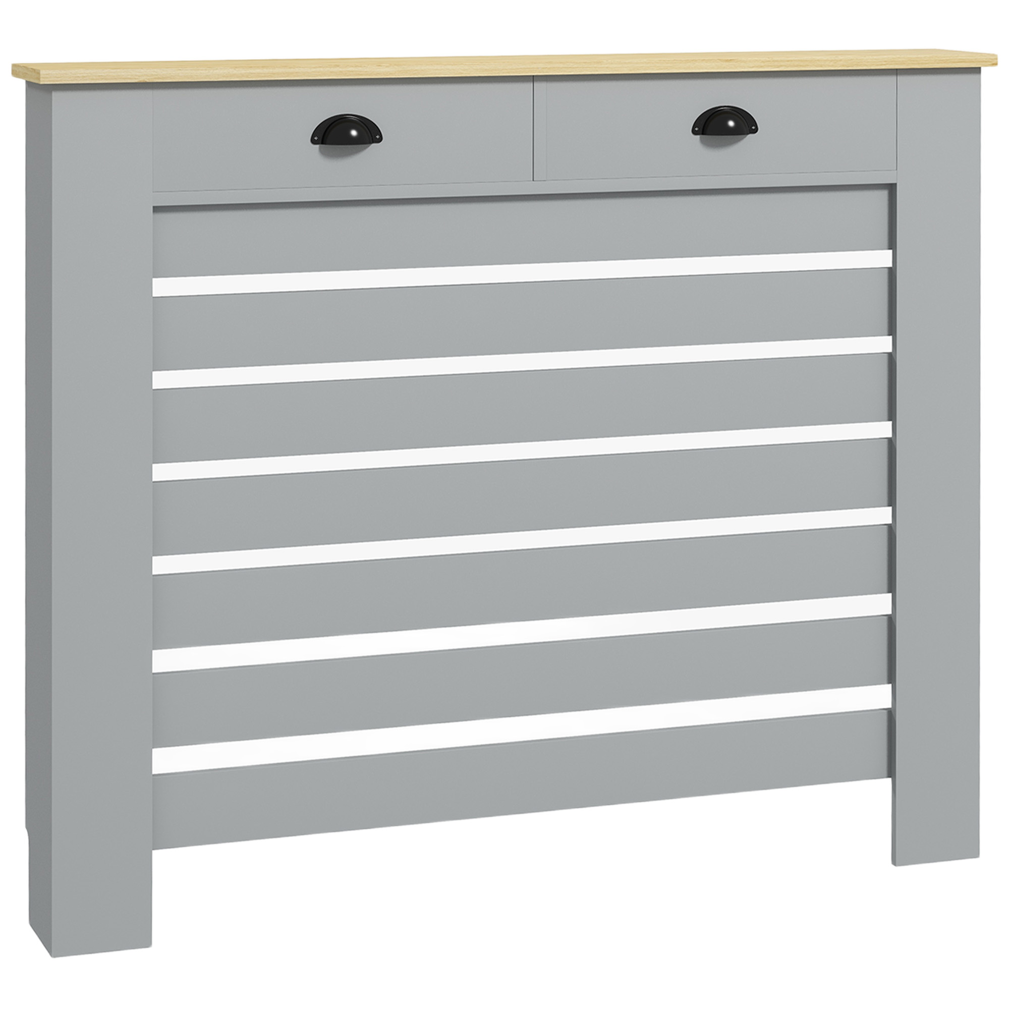 Cache radiateur fin MDF ajouré avec tiroir rangement intégré