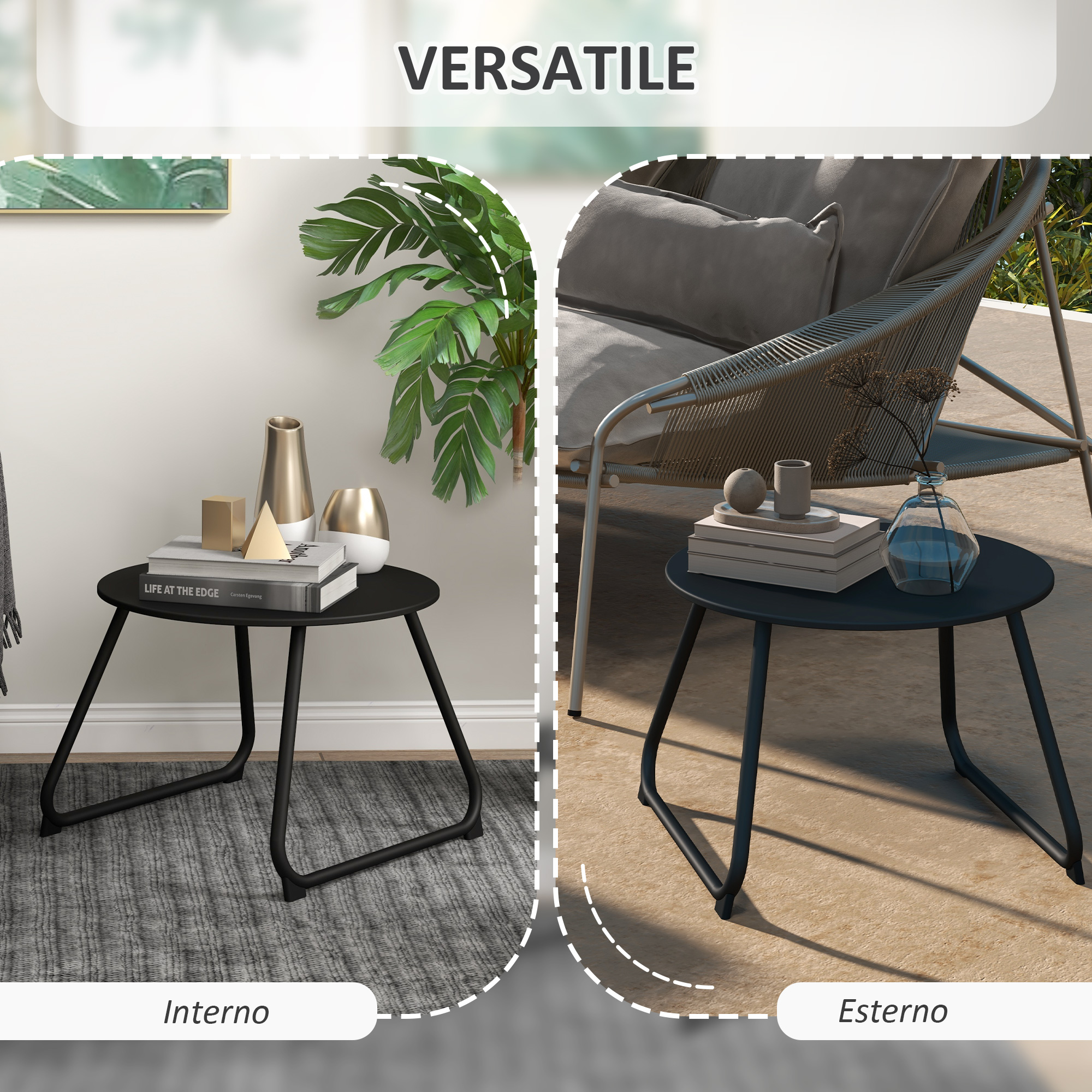 Table basse ronde exterieur metal Ø48cm - Vue 2