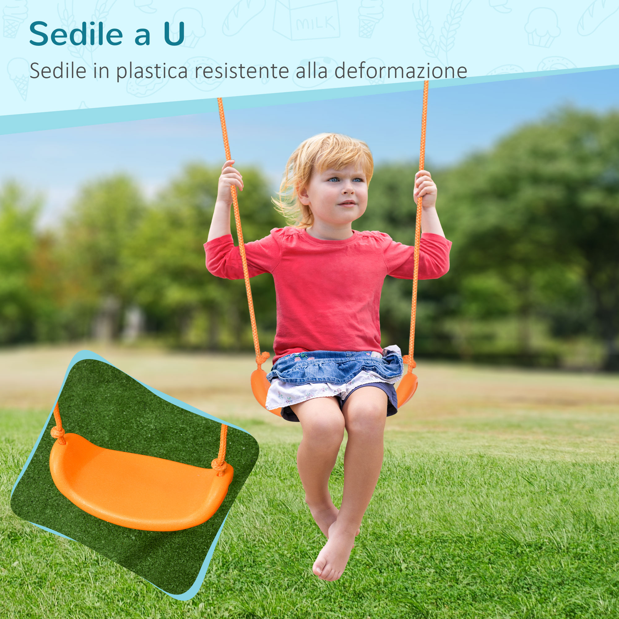 Columpio en un jardín con un niño