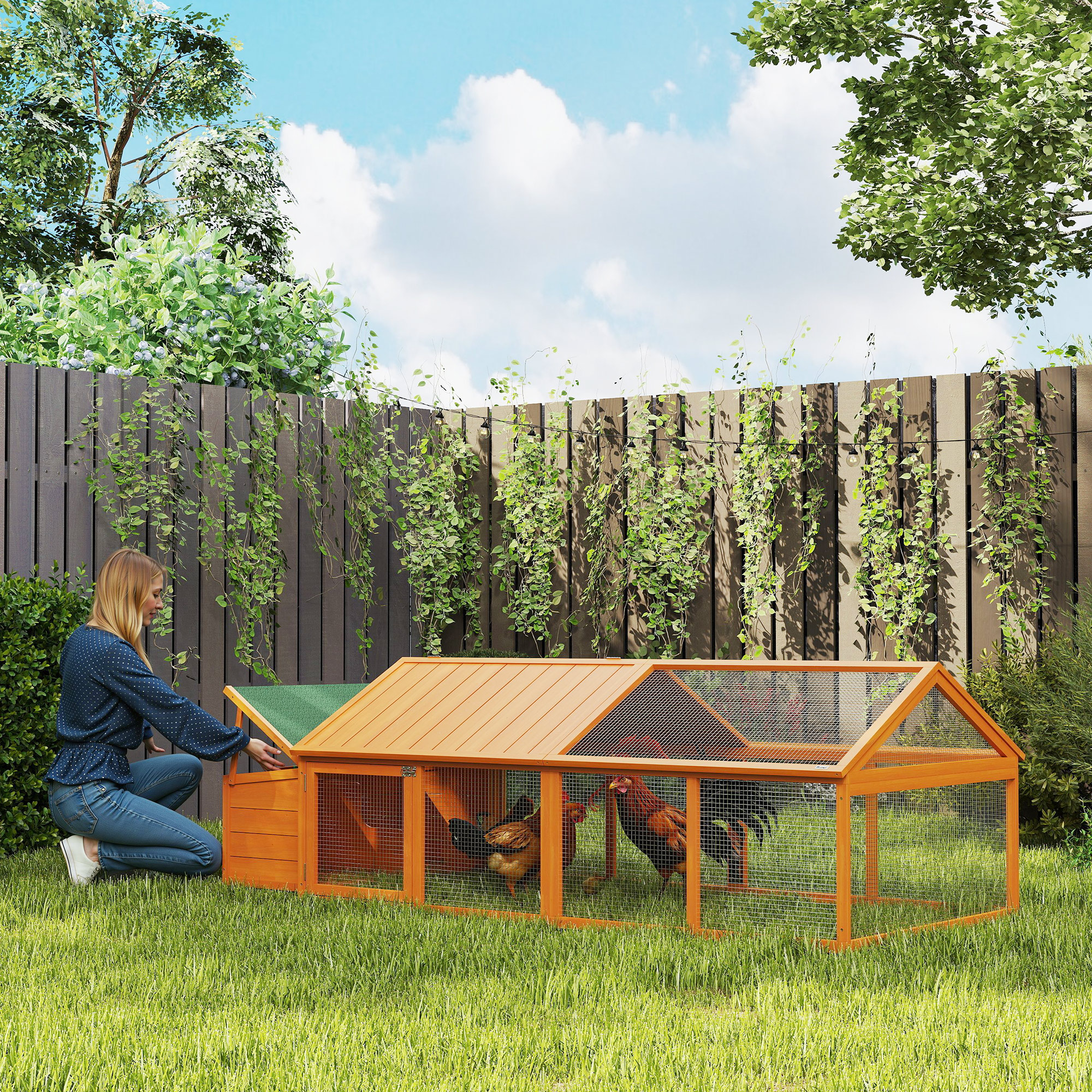 Poulailler modulable en bois extensible jardin extérieur