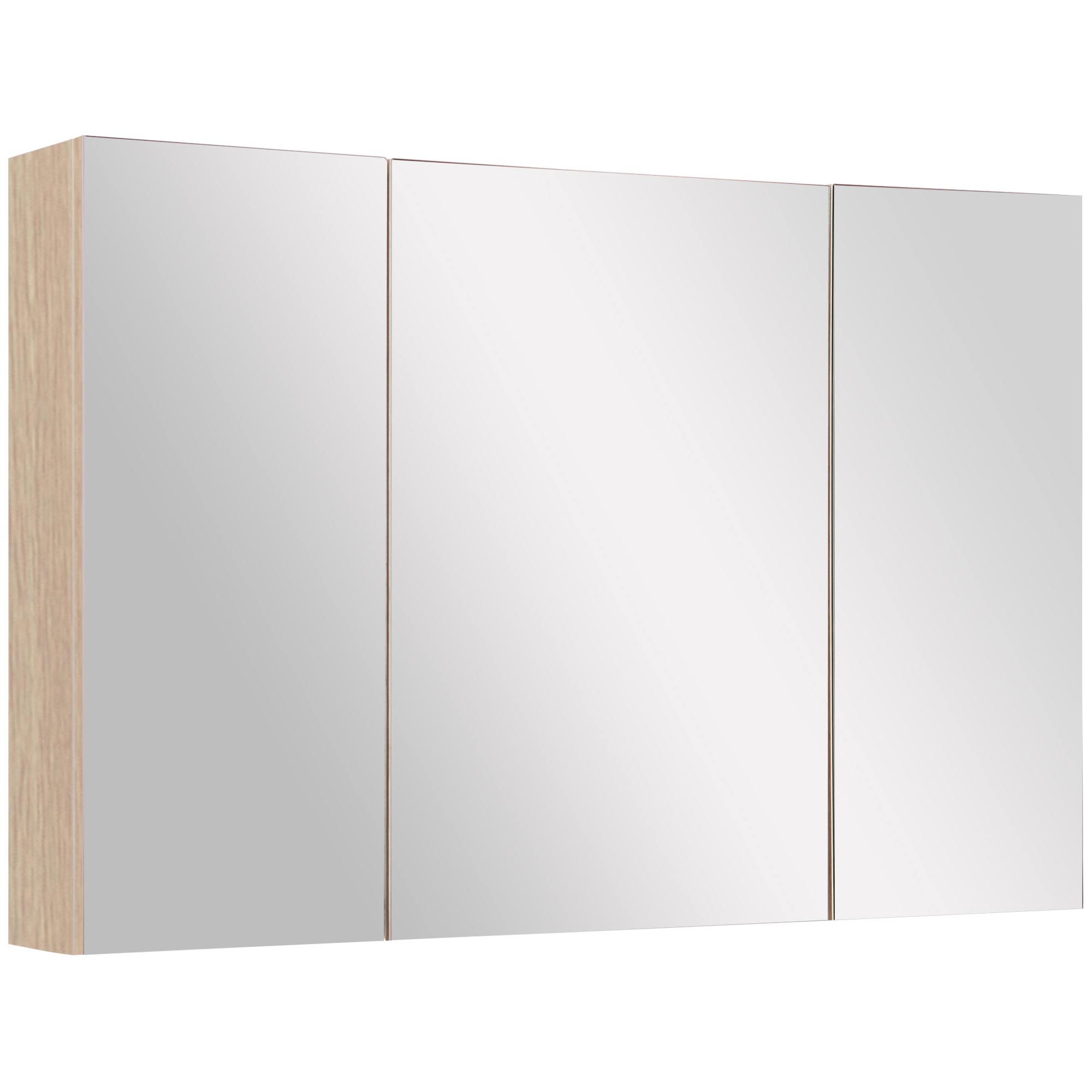 Meuble salle de bain avec miroir 5 étagères rangement bois hypoallergénique