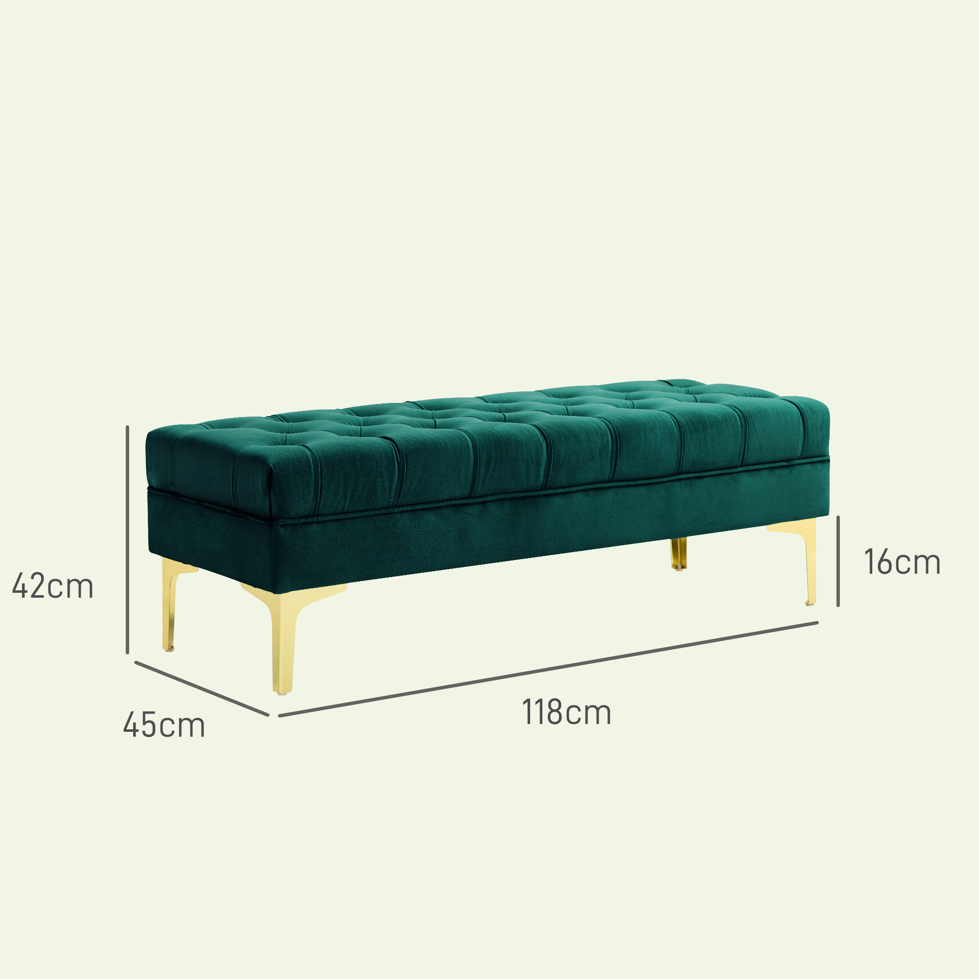Dimensions sommier design velours