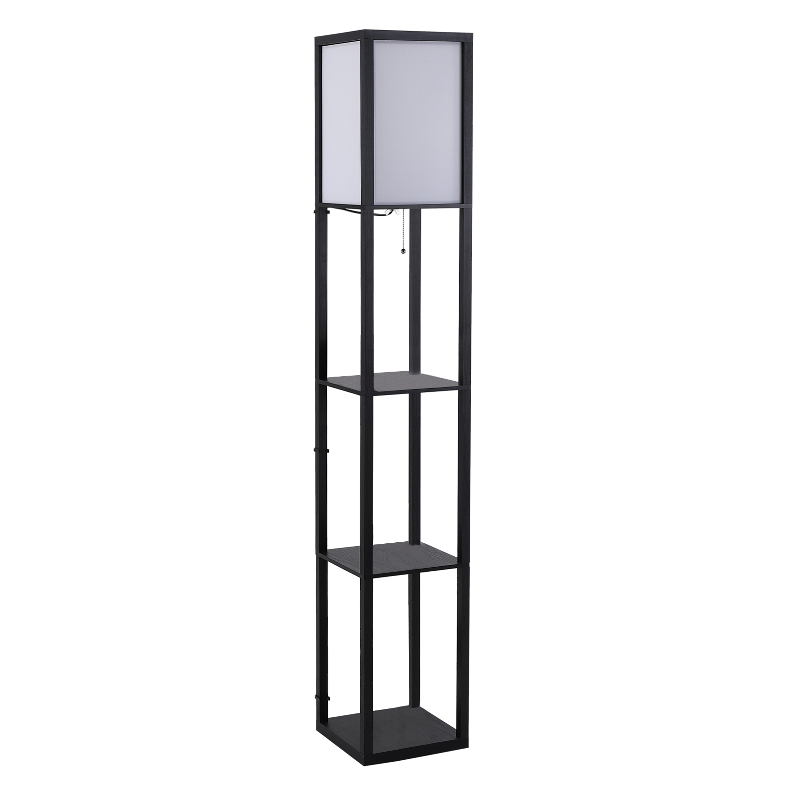Lampadaire avec étagères vue d'ensemble