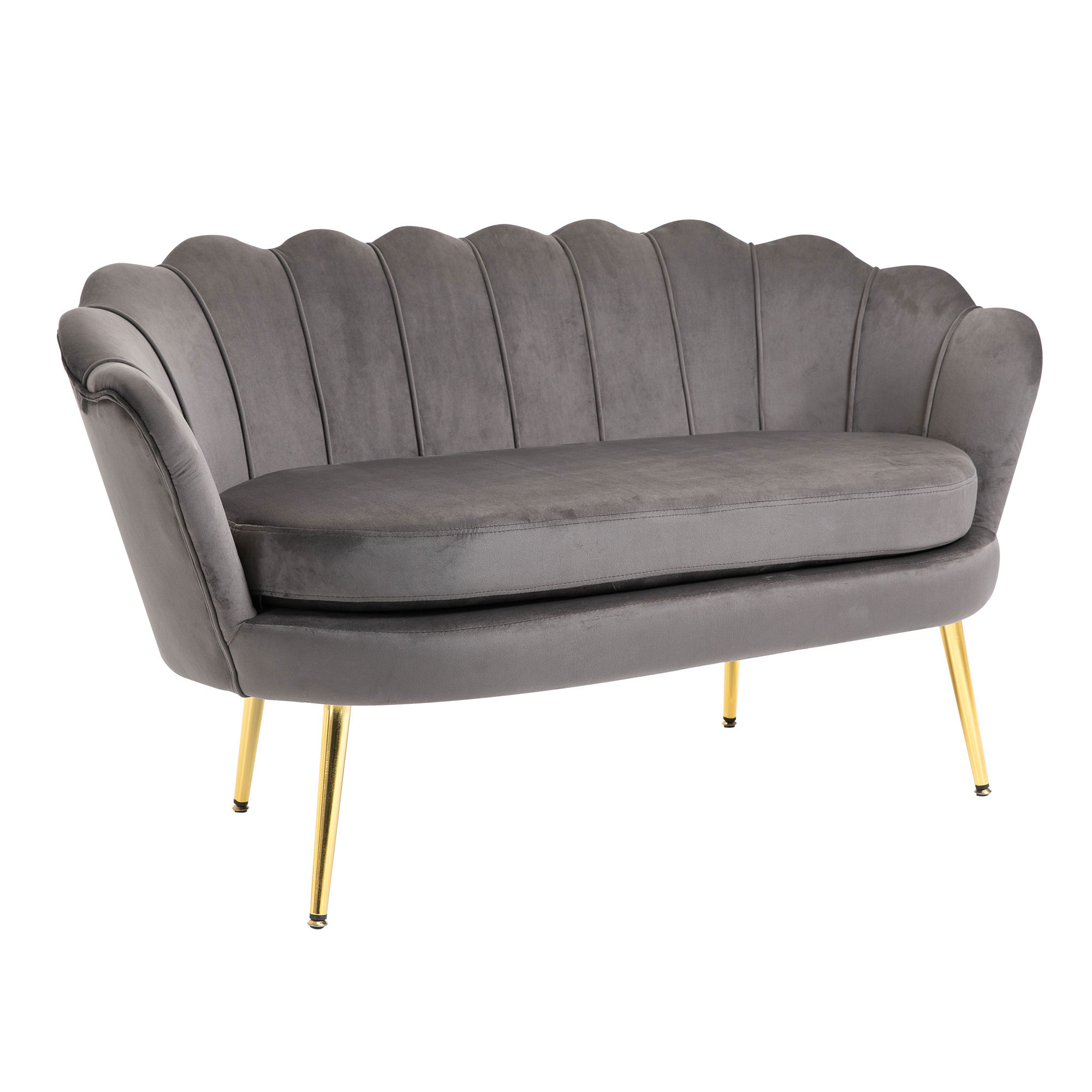 divano vintage 2 posti velluto grigio